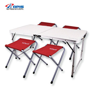 아피스 캠핑마루 패밀리형 테이블+의자 4개포함/레져 테이블/캠핑용품,돈키호테피싱